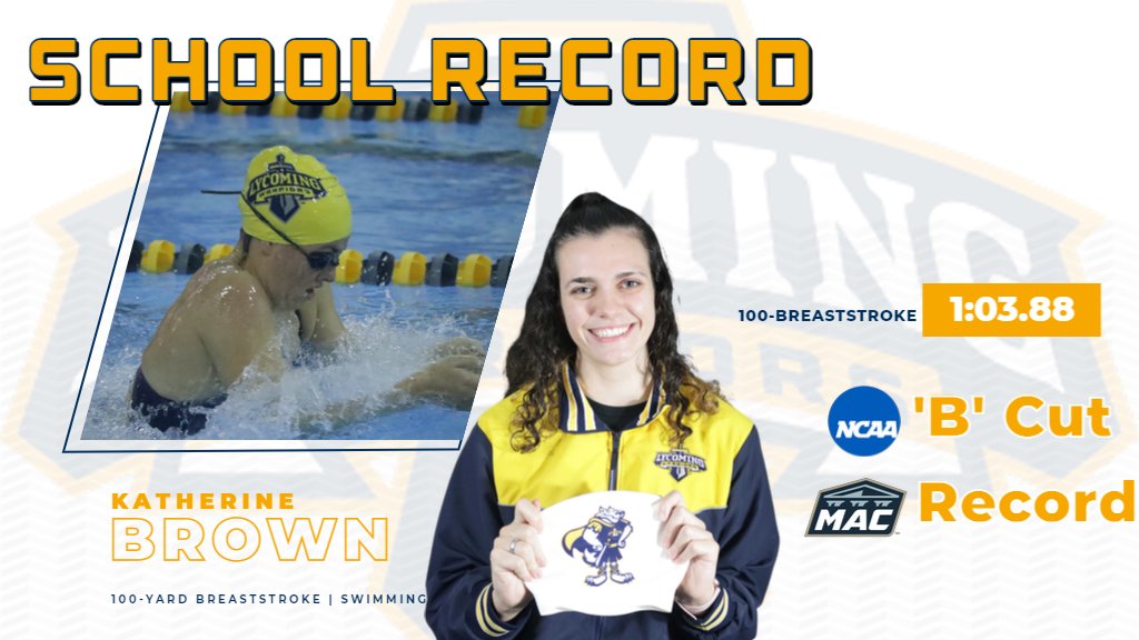 Record #5 was a big one for <a href="/swimlyco/">Lycoming Swimming</a>. Katherine Brown sets #MACchamps and <a href="/gomacsports/">MAC</a> record with a 1:03.88 and records an NCAA 'B' cut to win Lycoming's first women's swimming individual title since 2011.