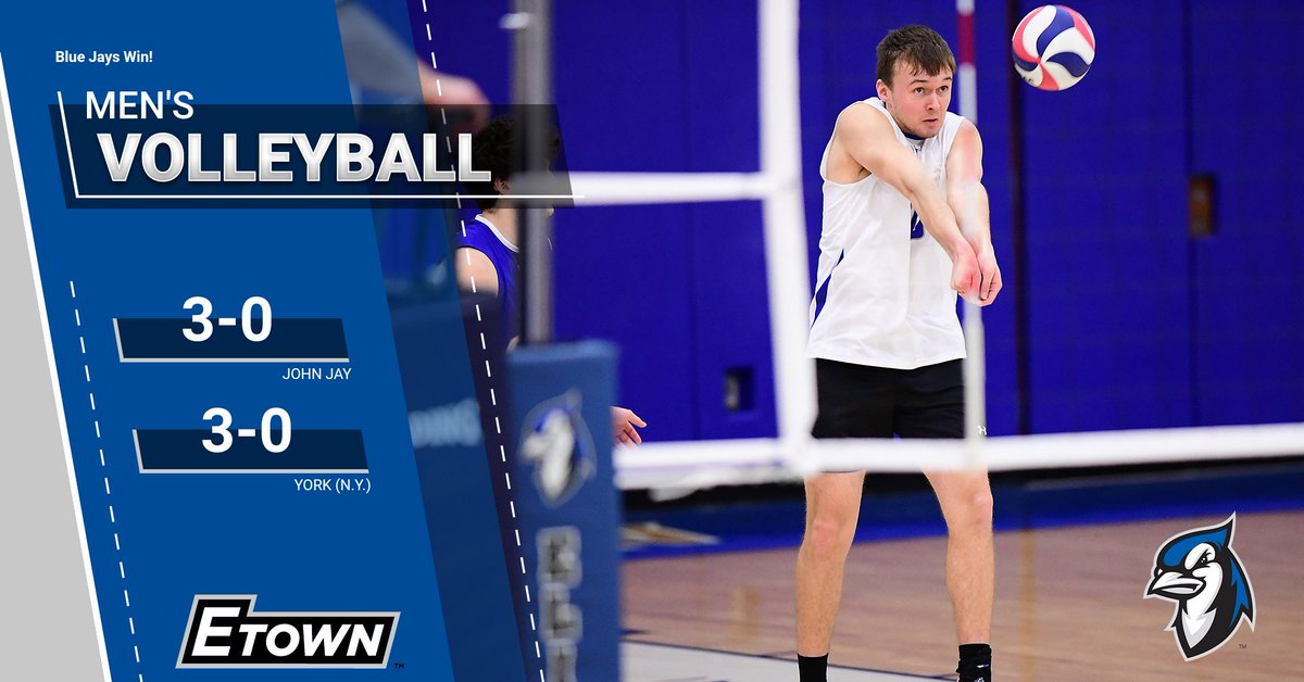 EtownBlueJays's tweet photo. Men's Volleyball grabs two more wins on Saturday to move to 8-1. Great work Jays! #FlyWithUs #ECMVB
Read more: https://t.co/99SVCVOU69 https://t.co/rAp8Sr9ztZ