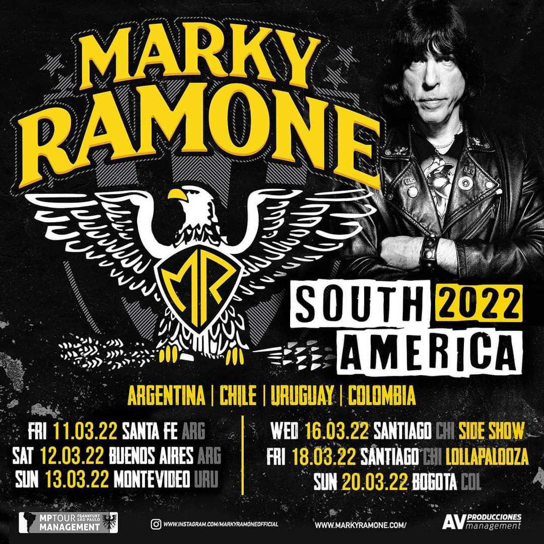 YelloAgency's tweet photo. Gira oficial de @MarkyRamone Suramérica: ¡ El 20 de marzo en Colombia! 🔥🥁

💥 Entradas disponibles en @JoinnusColombia  https://t.co/zE0PsrXGdF y en Nequi: +57 316 4670168. 

#MarkyRamoneColombia #Conciertos #HeHoLetsGo https://t.co/ldN8Vn6joy