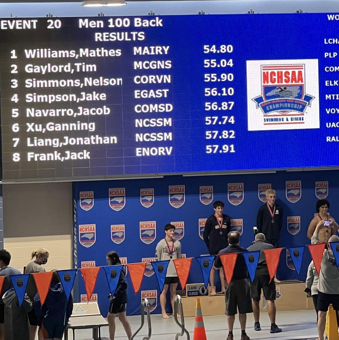 GraniteBears's tweet photo. for the first time in 16 years @GraniteBears Swimming 🏊🏻‍♂️ has a Individual State Champ! Congrats to Matheson Williams @NCHSAA 1A/2A Mens 100 Backstroke State 🥇Champion AWESOME! GO 🐻 @MACSchools @granitesquad @MrCoryLeeSmith @LindleyWilliams https://t.co/i8eJTqb29s