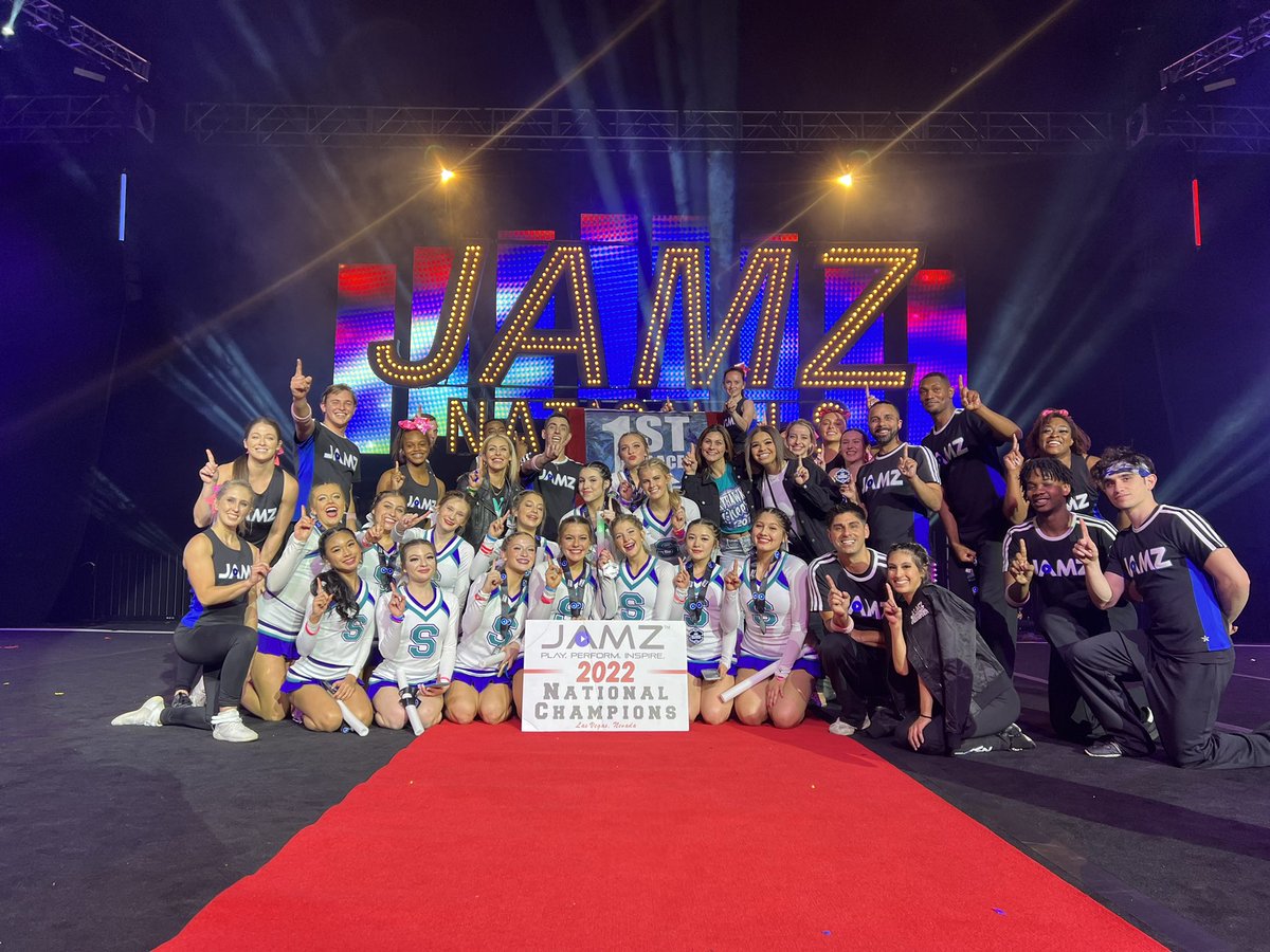 Congratulations, you’re a NATIONAL CHAMPION! 🏆

SILVERADO HIGH SCHOOL
Varsity Show Cheer Level 1 Small
💙 #JAMZNationals