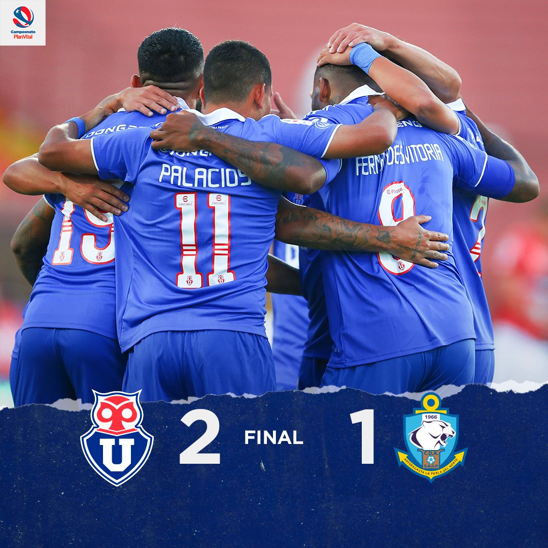 TRIUNFO EN SANTA LAURA!!! 👏👏👏
Con goles de Junior Fernandes y Ronnie Fernández, lo ganamos ante Deportes Antofagasta cuando no quedaba nada ⏱
Seguimos sumando de a tres!!! 👏

#UdeChile 2-1 #Antofagasta 
#VamosLaU 🤘