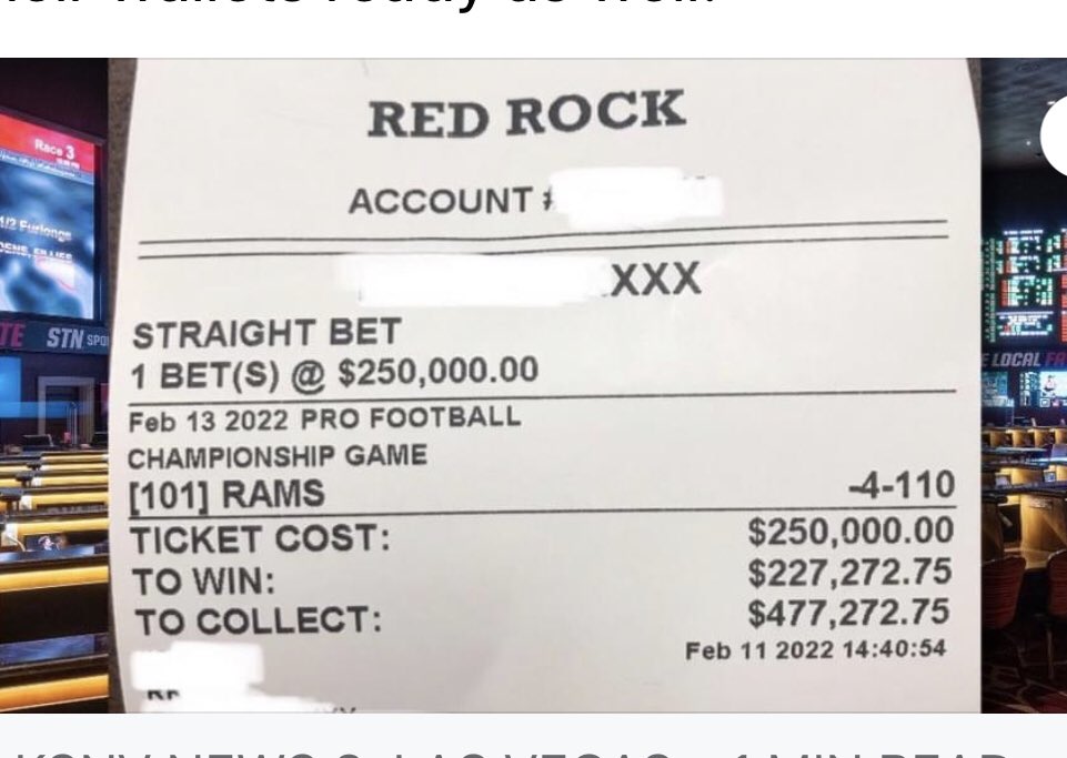 LaurenToya's tweet photo. What a joke!! I will never look at betting slips the same. They should just buy a BAYC. #nft #nftgamble #NFTGame #superbowl https://t.co/XTpwLAySLb