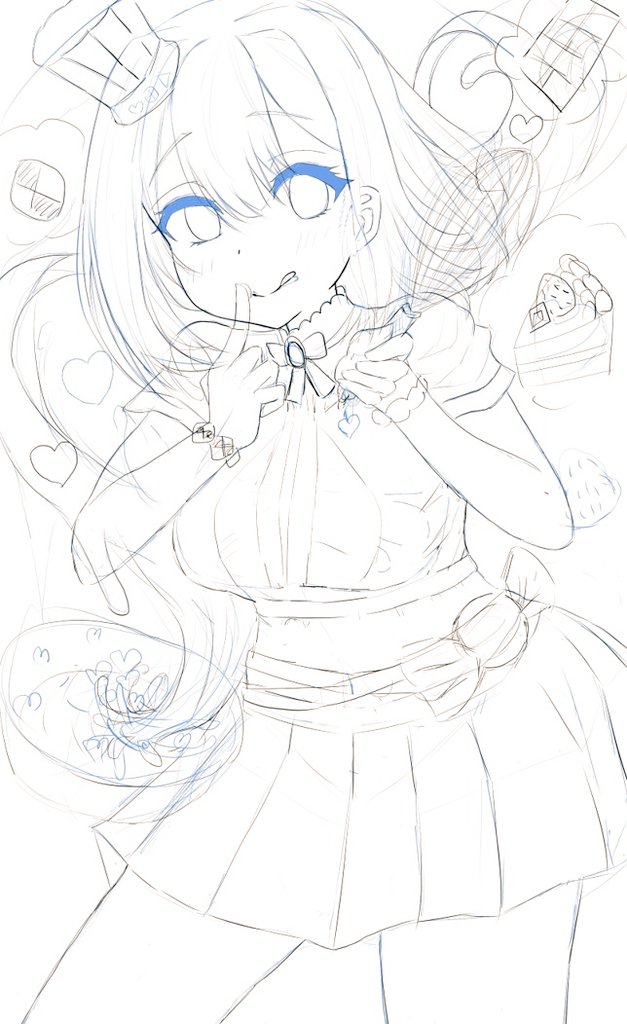 #イラスト
バレンタイン絵ラフ...すごいことになっちゃった...当日投稿できるの???←
前← →今 