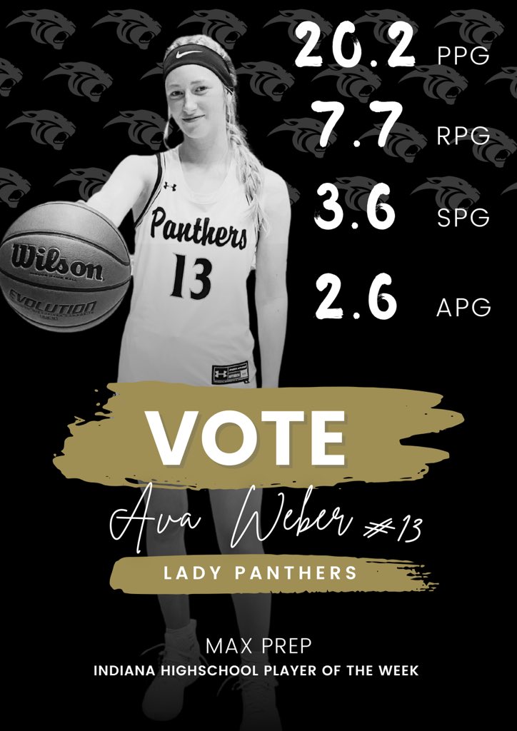 🚨Lady Panther, Ava Weber is a nominee for the MaxPreps Indiana Athlete of the Week Award. Please click the link below and vote for Ava‼️

#PantherPride #PantherNation 🐾🐾

maxpreps.com/m/news/0btRPlC…