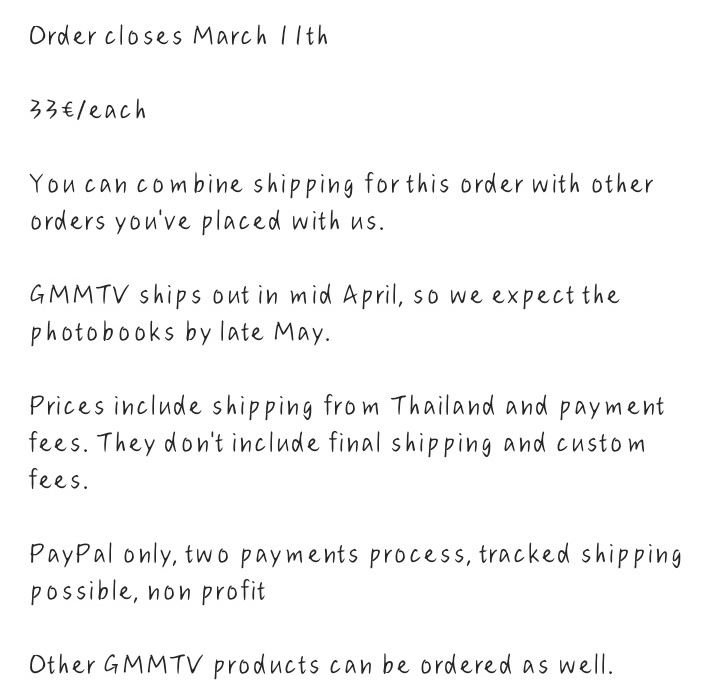 LilliMangos's tweet photo. EUR/US/CAN/UK GROUP ORDER FOR OHMNANON ONVERSE PHOTOBOOK. 33€ + final shipping and custom fees. 

ENDS MARCH 11TH 2022

https://t.co/HqQJSAJx2K

Other GMMTV products can be ordered as well. 

#BadBuddy #BadBuddyTheSeries #OhmPawat #NanonKorapat #OhmNanon https://t.co/VpgFPdtvkZ
