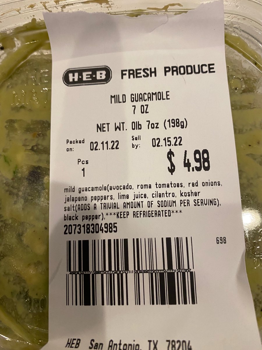 SohilGarg's tweet photo. Same product different prices! Are you willing to pay 5% more for a curb side order from @HEB without being told?
Below is what I got delivered when I ordered a guacamole today. Where else are we paying this premium? @KHOU @Walmart @kroger https://t.co/5UaFTK7R2E