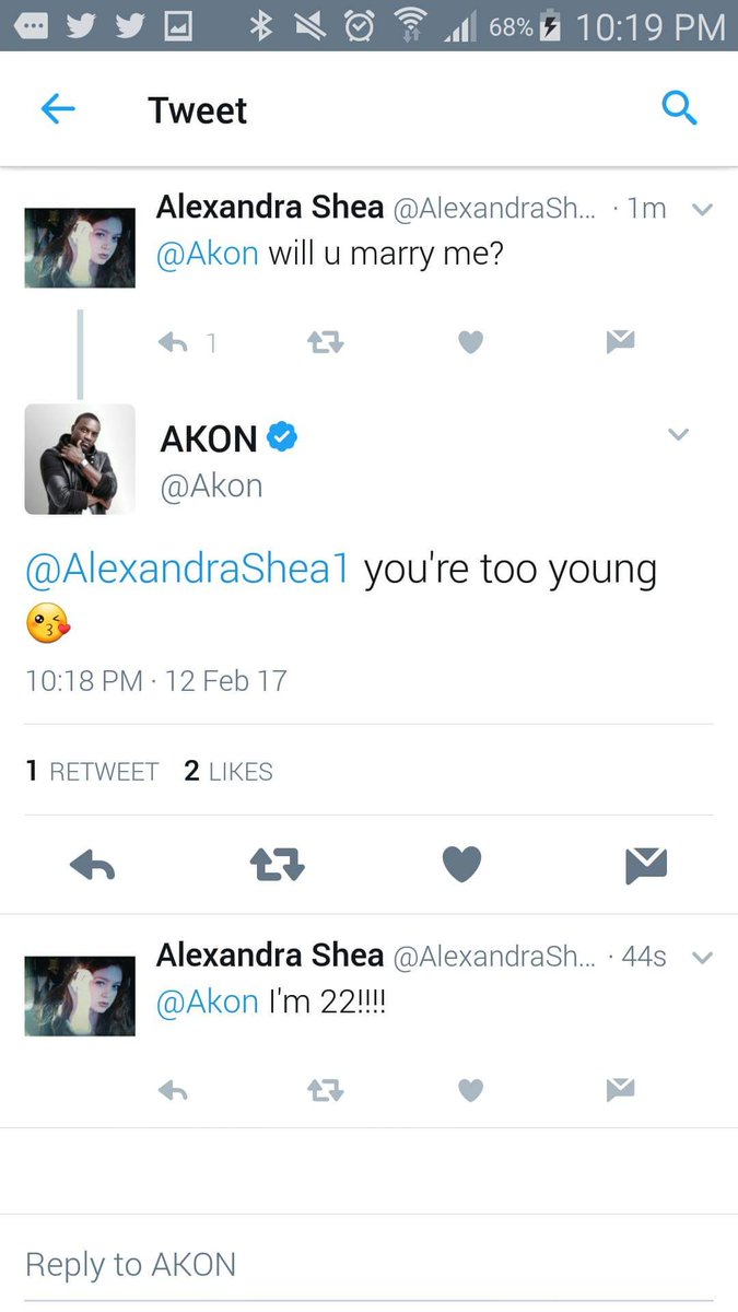 AlexandraShea1's tweet photo. @Akon 5 years ago you said you wouldn't marry me. I'm 27 now and just wondering where we're at? https://t.co/rQVzFae449