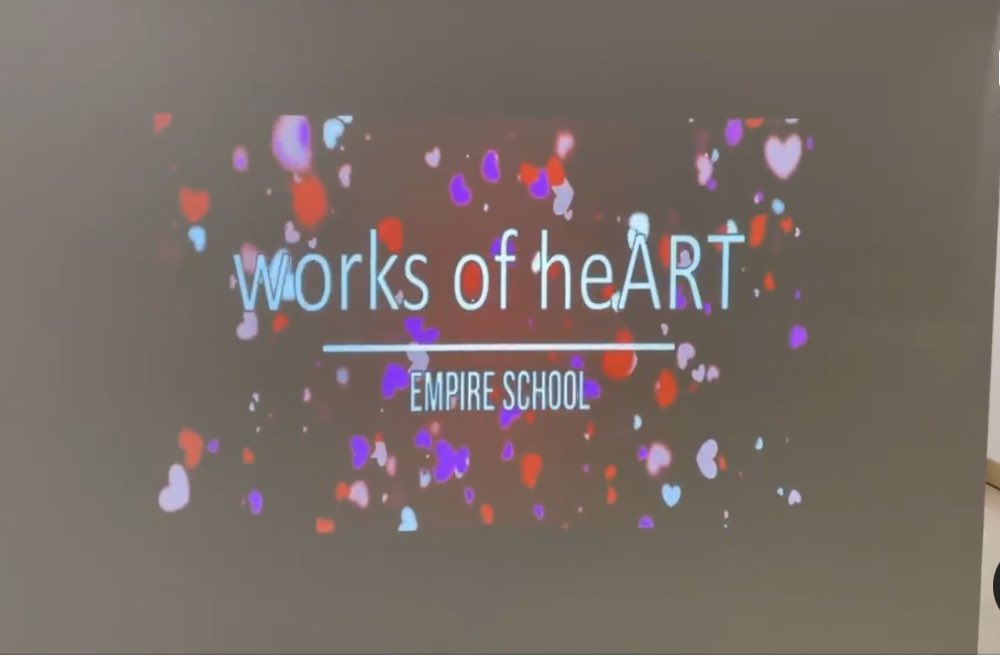 MsTransTigers's tweet photo. Empire School presents,

“Works of Heart” 
~ February 8th-March 8th 
@ the Mae Wilson!!

Check out the video on our Facebook Page:

https://t.co/iM3gMgDJVU

See if you can spot which of your littles signed a letter for our sign language wall ♥️ https://t.co/S0JX7CjkyE