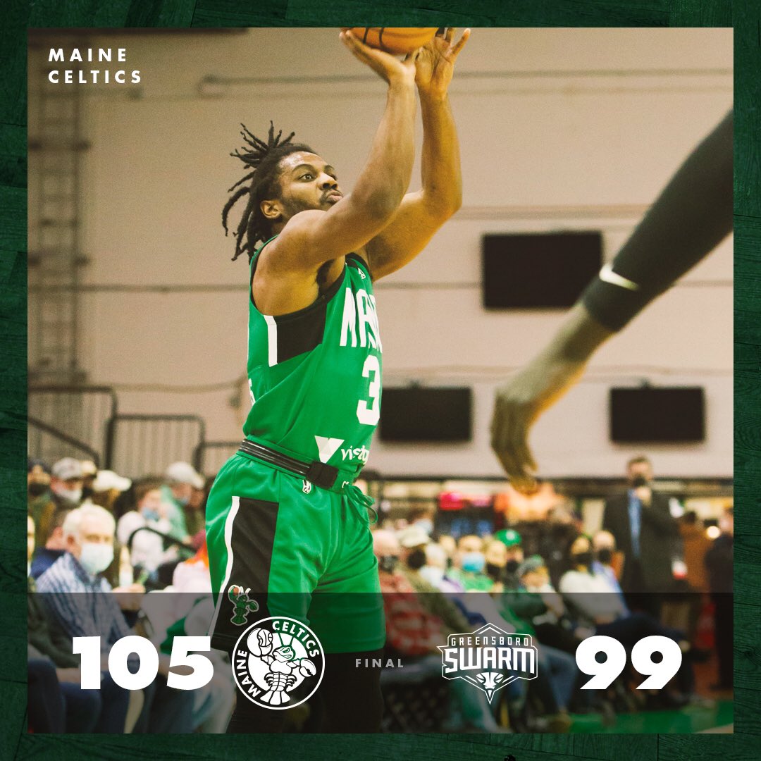 MaineCeltics's tweet photo. ☘️ TWO TRIPLE-DOUBLES IN A ROW!! ☘️
Chris Clemons 19p, 12r, 10a 
And 2 wins in a row! #CrustaceanNation https://t.co/u6tgKpctf1