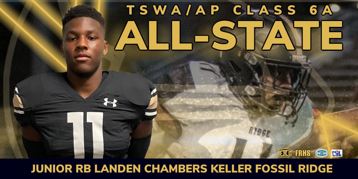 ridgerecruiting's tweet photo. Congratulations to our JR RB  @_LandenChambers for being named to the TSWA / AP 6A All -State Football Team!!!  @FossilRidgeKISD @KISDAthletics  @KellerISD https://t.co/n7J6zxTf8z