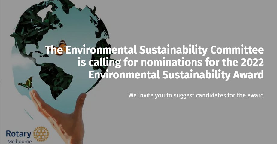 Nominations for the Environmental Sustainability Awards 2022 are open. For further details go to: ➡️bit.ly/3gHReEF 
#environment #sustainability