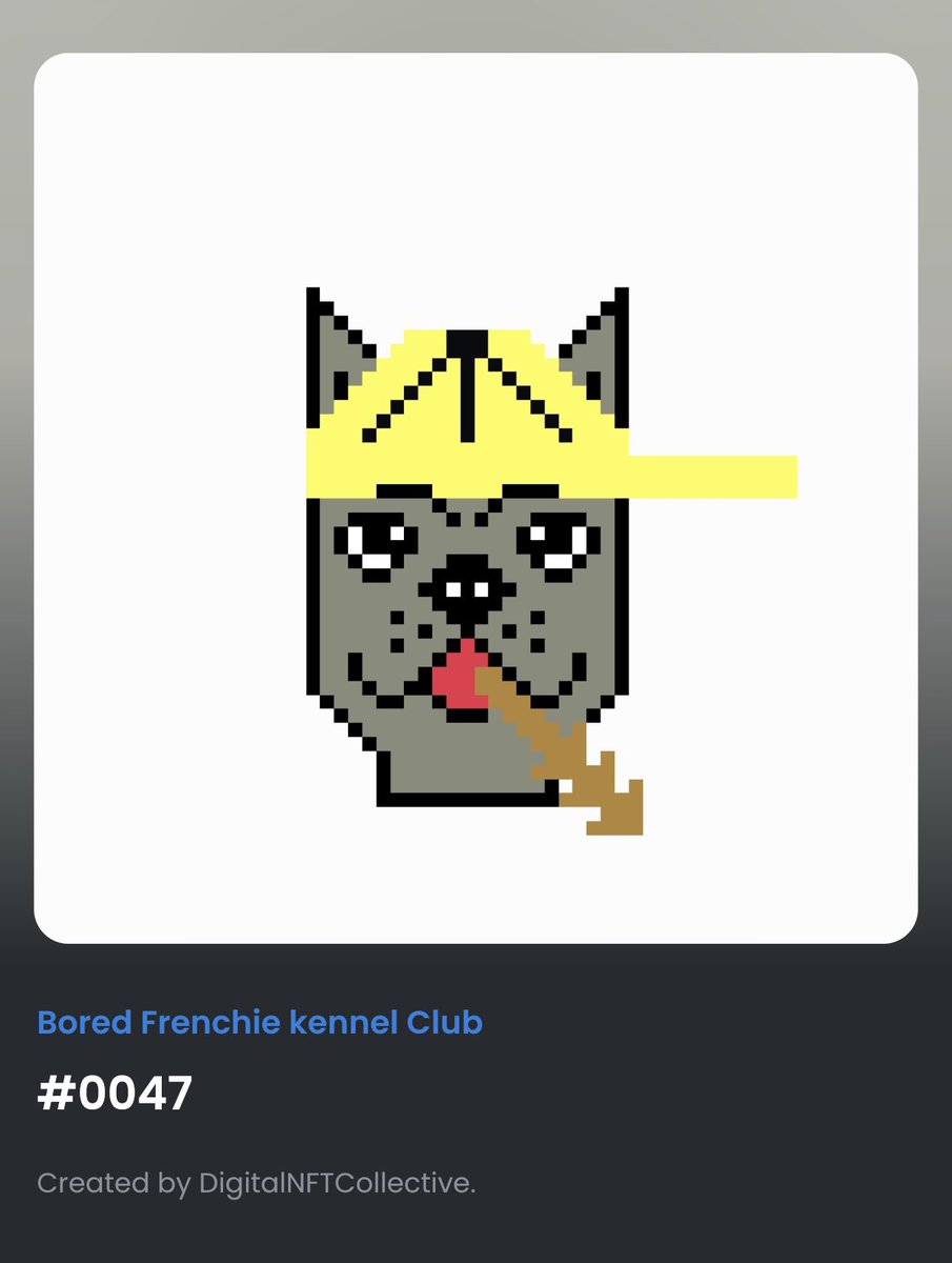 JUST NOW MINTED!!!!!
#0047 pastel light green/gray, white background with yellow hat, tongue out, wheat in mouth, panda eyes. 

Available only at <a href="/opensea/">OpenSea</a>
opensea.io/collection/bor…

#NFT #NFTs #nftart #NFTartist #cryptocurrencies #opensea #OpenSeaNFT