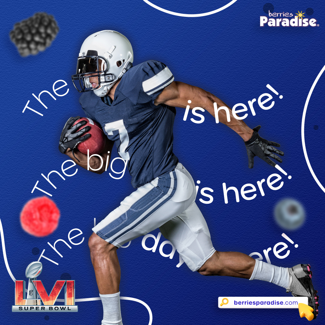 Berries_Paradis's tweet photo. Are you ready 😱 for tonight’s game? 🏆 🏈
Score a touchdown 🏈 🏃🏽 together with the best berries!
https://t.co/bK8jolel6F
#Superbowl2022 #TonightPlay #TheBestPartner #BlueHappiness #Blue #Happiness #Jumbos #Blueberries #Blueberry #Organics #MexicanFruit #BerriesParadise https://t.co/30uoOZRiUR