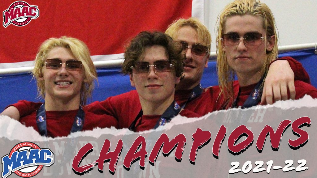 RiderAthletics's tweet photo. PERFECT 1️⃣0️⃣

The @RUSDT men claim their 10th-consecutive MAAC title in dominant fashion!

🏆🏆🏆🏆🏆🏆🏆🏆🏆🏆

#GoBroncs #MAACSwim https://t.co/n1KehxsVXI