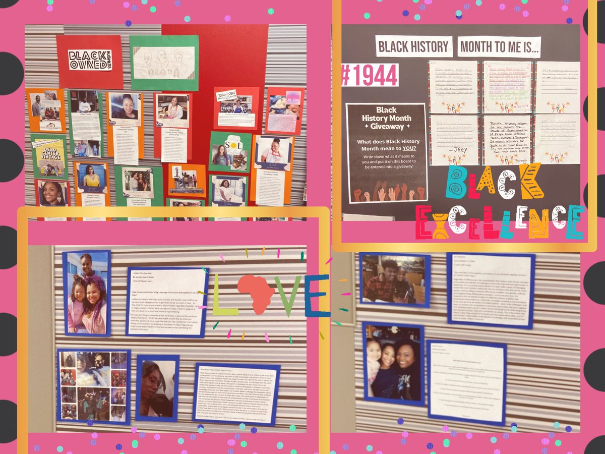 Celebrating #BHM Black History Month at #T1944 Thanks to Myshayla and <a href="/Beee_Lovin/">Brenda Martinez</a> for the collaboration around BHM. A tribute to our TL s for their dedication. Also Showing appreciation to some local business owners. ❤️💚🖤@Nicholas_Sippel <a href="/jmorganiii2/">Jerry Morgan</a> <a href="/KevinKaminski10/">Kevin Kaminski</a> <a href="/Emily/">Emily Price</a>