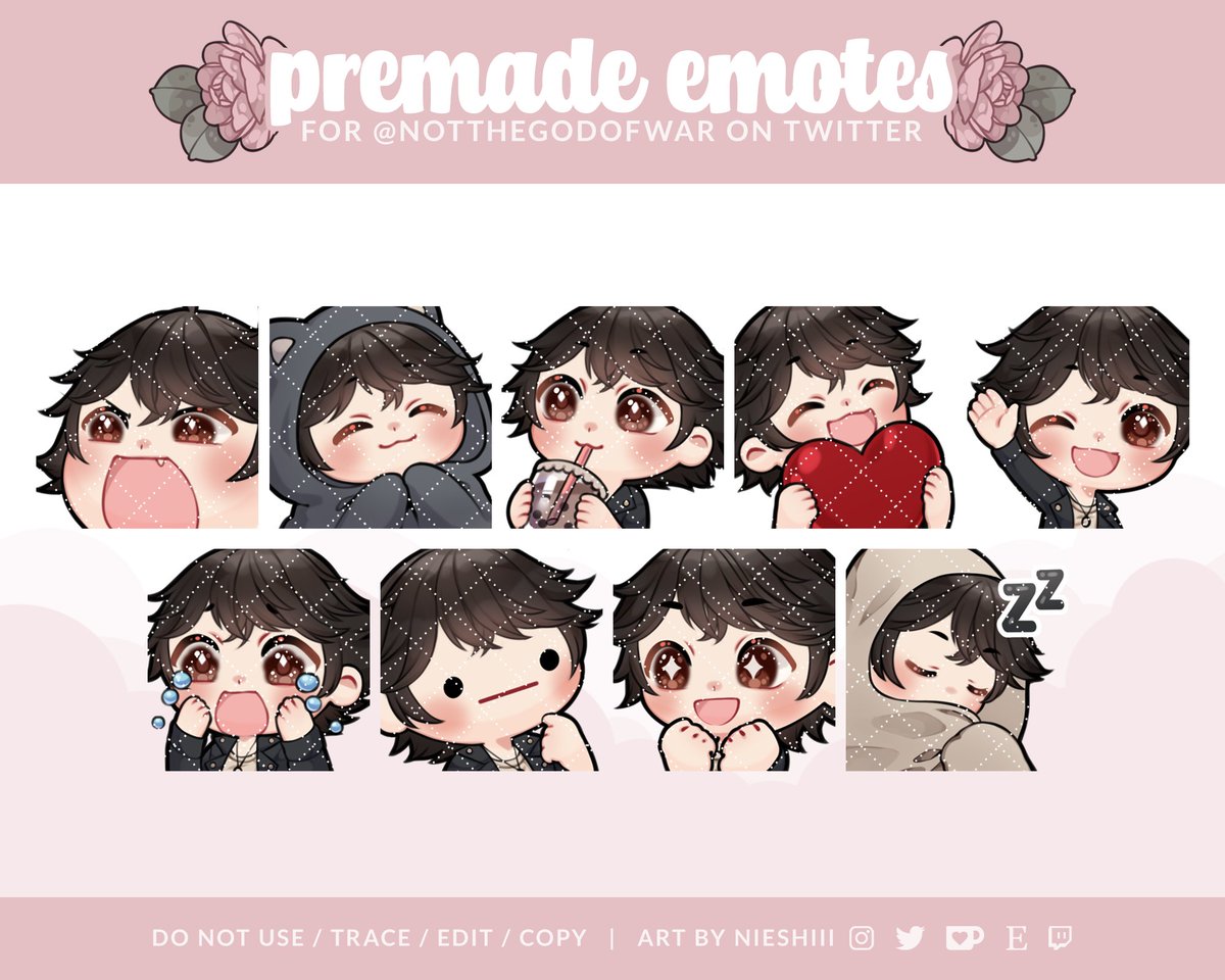 nieshiii's tweet photo. A few premade emotes ☺️ #emotes #emoteartist #twitchemotes #twitchemoteartist #emotecommission #artcommission #premadeemotes https://t.co/Ic9qJRdTSk