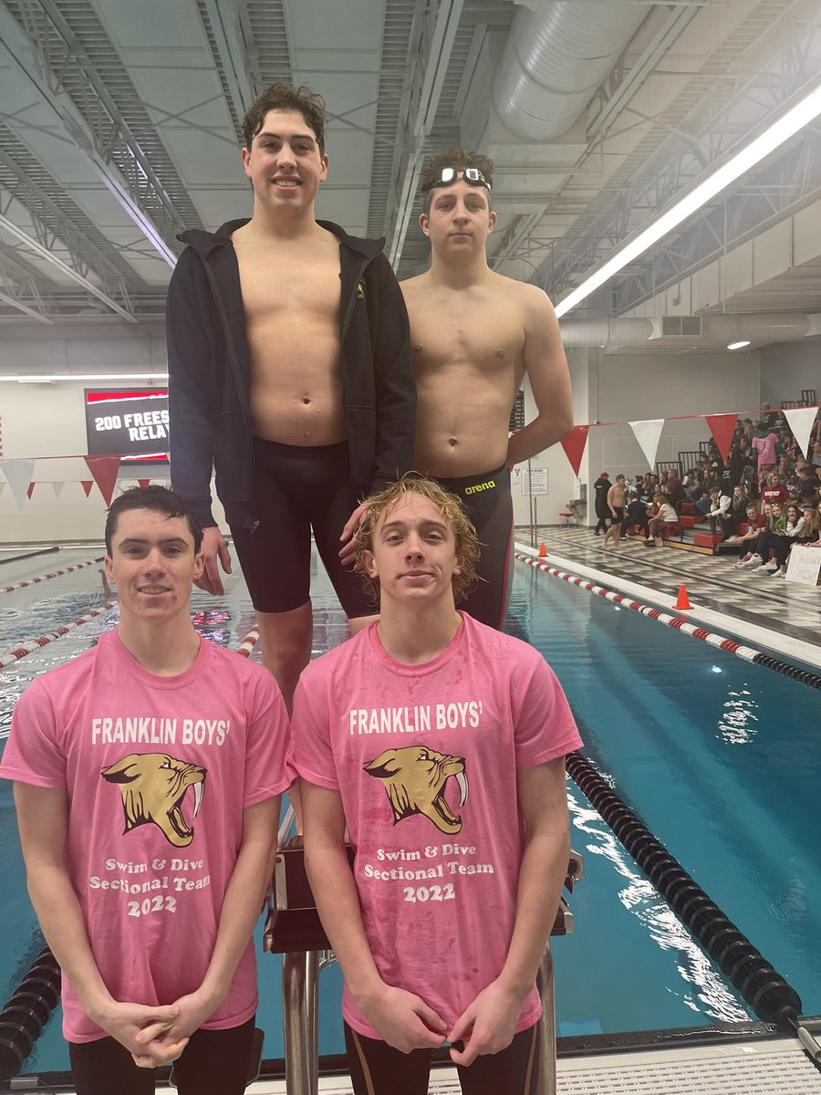 FranklinSabers's tweet photo. STATE QUALIFIERS! The boys swim team sends several to the WIAA state tournament with a strong performance at Muskego today! https://t.co/WRoaFJGX87