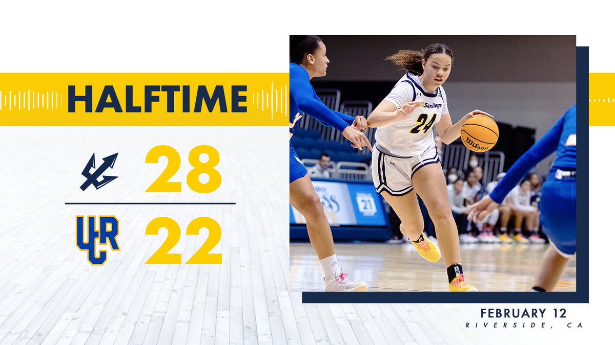 Tritons on 🔝 at the half behind a ✨career high✨ 🔟 points from Bridget Mullings

#GoTritons