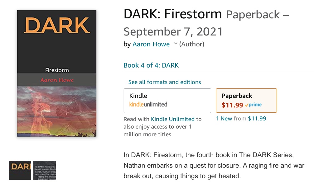 AuthorAaronHowe's tweet photo. #TheDARKSeries #Books 1-4 available on #Amazon #Kindle on my site, or at your local #bookstore 📚🧐 https://t.co/UX3g6pKTAZ