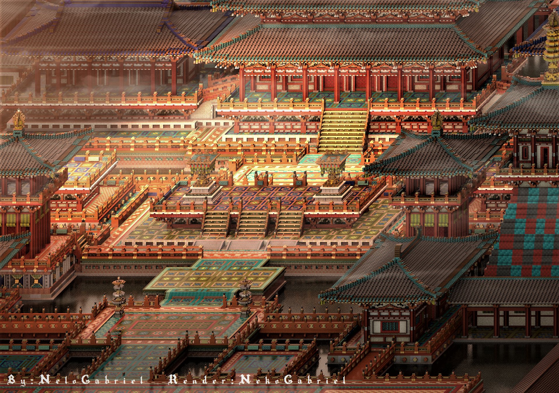 Nekogabriel 练习了一下渲染 使用的是c4d标准渲染器 建筑是我之前做的一个净土变寺院 Minecraft Minecraft建築コミュ Minecraftbuilds Voxelart T Co Fqmklmf9e3 Twitter