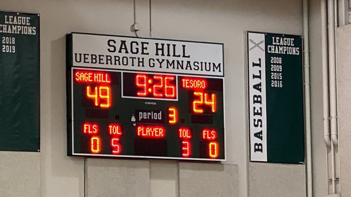 At the 1/2 <a href="/TesoroLadyHoops/">Tesoro Girls Basketball</a> 24 <a href="/sagehillgbb/">Sage Hill GBB</a> 49  - Sage should be a top 5 team in the OC. Great inside game, guards who can shoot with serious handles. <a href="/ocvarsity/">ocvarsity</a> <a href="/ocvarsityguy/">Dan Albano</a> <a href="/CIFSS/">CIF Southern Section</a>  beat OLu 54-49.