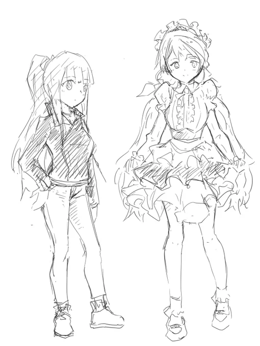 #冬の侵略 
ちえりちゃんとみりりんお互いのコーデ案 