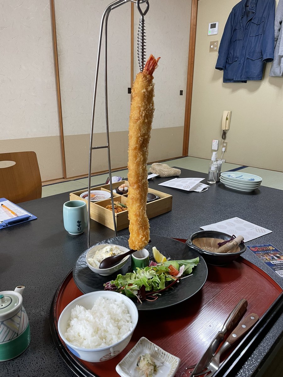 melceldes's tweet photo. 本日は家族の集まりで「なすび総本店」さんへ！
ジャンボ海老フライ…

ジャンボすぎぃいい！笑
コレはアガる(☝︎ ՞ਊ ՞)☝︎

座敷の個室も用意してもらって、大大大満足！

#おもうまい店 
＃タルタル兄弟
 ＃静岡名物 
＃静岡ランチ https://t.co/BvjM7P6hR8