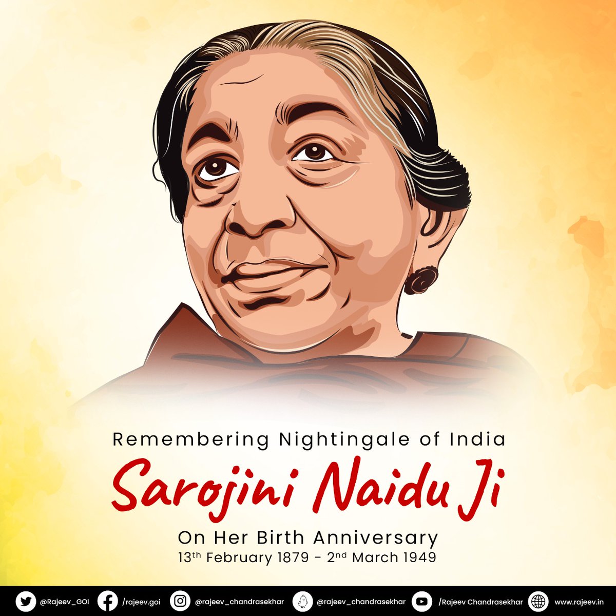 Best wishes on #NationalWomensDay.
Remembering #SarojiniNaidu the #NightingaleOfIndia, poet, educationist, and freedom fighter of #India on the occasion of her Birth anniversary.