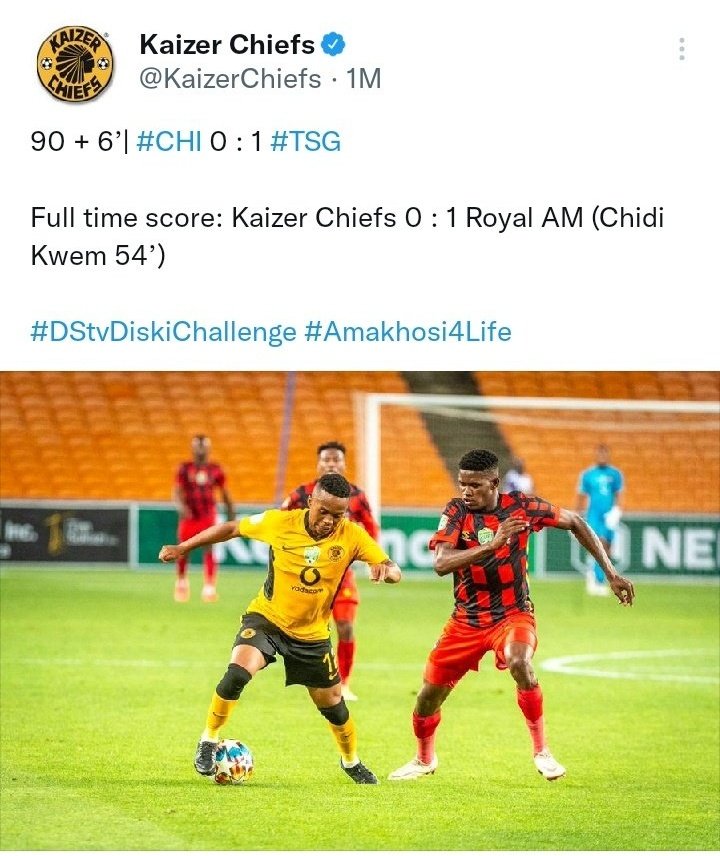 Buda_maama's tweet photo. Keizer Chiefs admin is not certain who whipped them but knows for sure it's one of their 2 fierce rivals. Either Galaxy or Royal AM.😂😂
#newrivals https://t.co/ycCfn56rnP