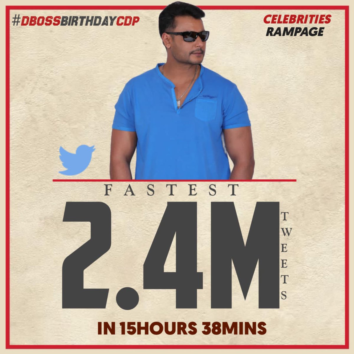santhu6554's tweet photo. And It's Massive 2.4Million Tweets in 15hours 38min🔥🔥

Need To Speed Up Cults💪

🤜 #DBossBirthdayCDP 🤛

#Kranti | #DBoss | @dasadarshan https://t.co/m4fPwOrHZl