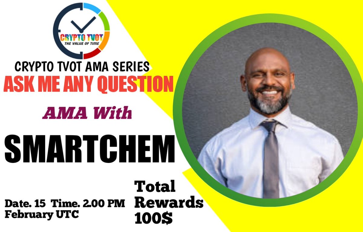 Crypto_TVOT's tweet photo. Crypto TVOT will host #AMA with SMARTCHEM 15th February  2022 at 2: 00  PM UTC  Reward pool : $100 BUSD

VENUE : https://t.co/2Qum1SQWD4

✔️ Rules ⤵️
@CryptoTVOT

Drop Your Question ⤵️

Must Must Like, Retweet, follow  &amp; Tag 3 Person project Twitter... 
https://t.co/2Qum1SQWD4 https://t.co/5f5qGVrBy6