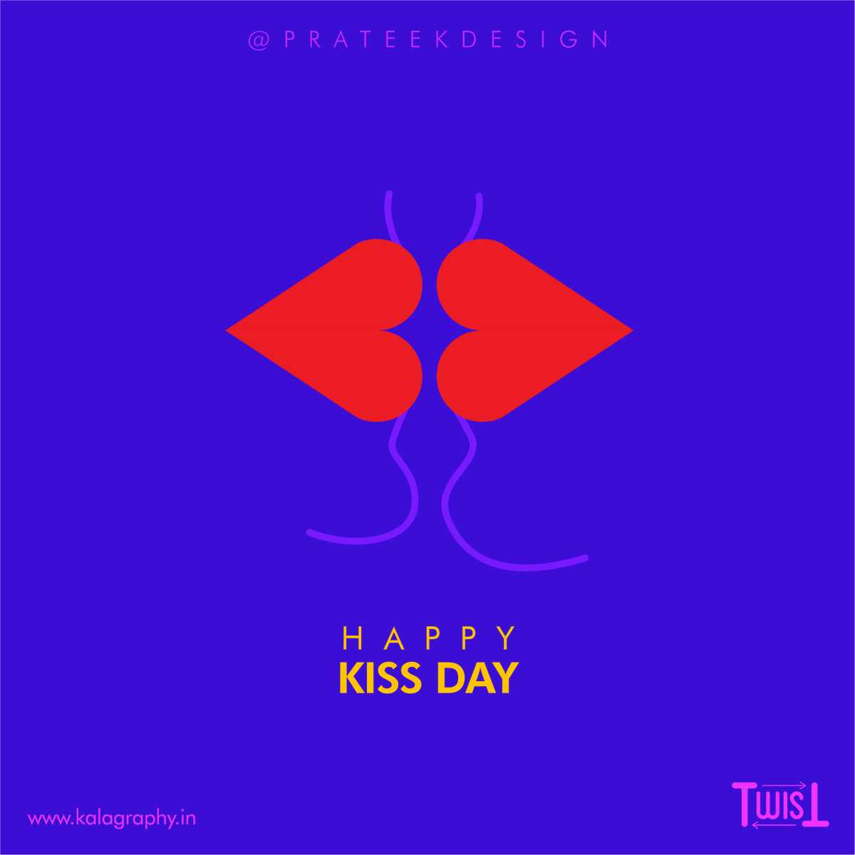 DesignPrateek's tweet photo. Kiss kiss ki kismat💋
.
.
#instadaily #prateekdesign #kalagraphy #love #kiss #logoinspirations #graphicart #valentine #weekend #funtimes #lust https://t.co/sinx176pmL