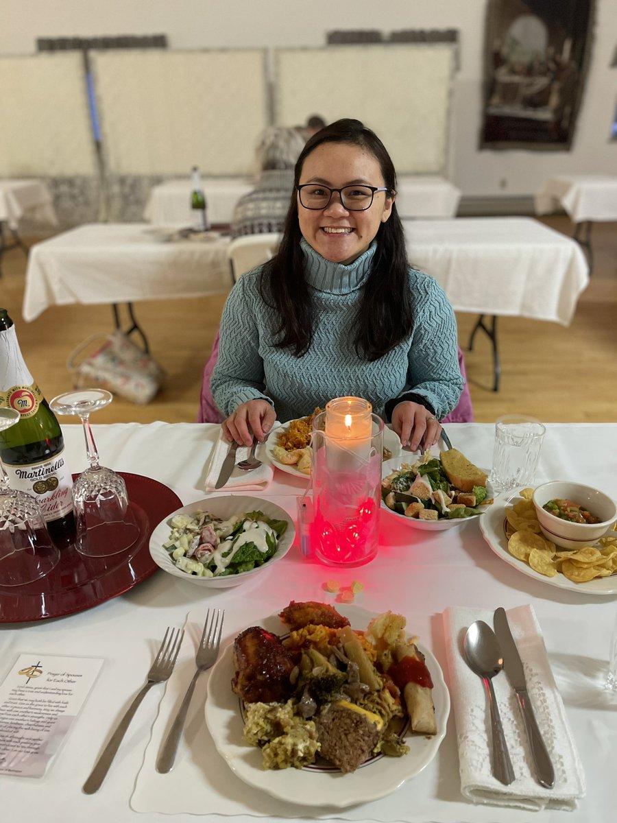 IreneSaysMeow's tweet photo. Went to a Valentines’ dinner date for married couples last night hosted by our local church. Best part is Free baby sitting! So nice to finally be off Nicolo for a while and have some we time with the hubbsoe 🥲 thank you, Lord. #FirstValentines’ together. https://t.co/aMudfyNBmo