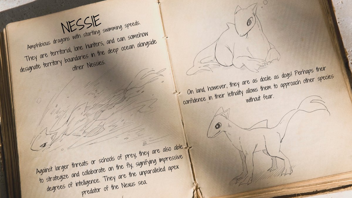 👋 Affynians! This new buddy is quite a mighty one. 💪 Meet Nessie, an amphibious dragon with startling swimming speeds. They’re strong and confident and I can’t wait to show you the footage we got! 

What are your thoughts on them?

#DrGeraldyn #NRSjournal #NEXUSbuddies