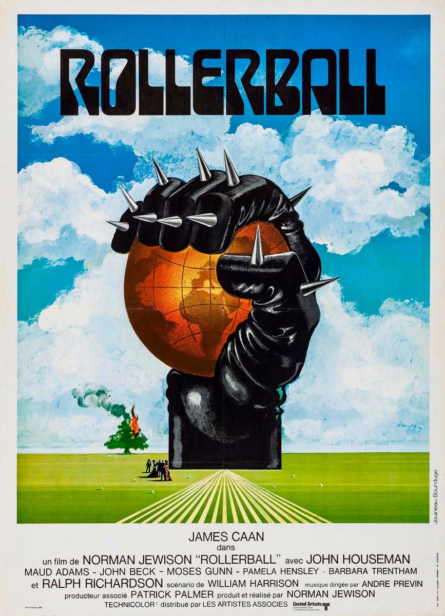 HumanoidHistory's tweet image. French poster for ROLLERBALL, 1975. Artwork by Jouineau Bourduge.