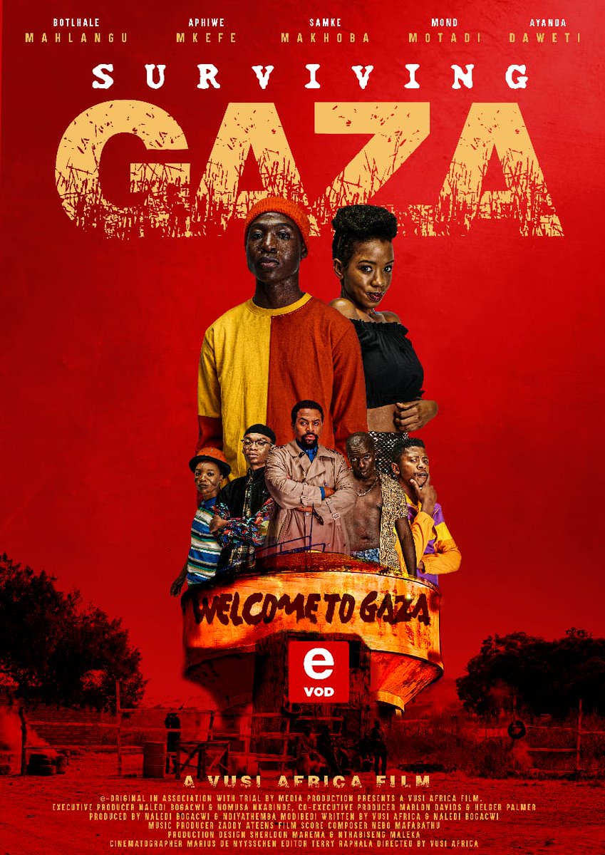 Heelang #SurvivingGaza coming to #eVOD 24th February. Very young cast 👏🏾👏🏾👏🏾and kudos to <a href="/Vusiafrica/">Vusi Africa</a>
I see <a href="/_Apmkefe/">The Protagonist</a> <a href="/monD_Motadi/">THE QUEER SUPERHERO.</a> . Is that <a href="/Ndade_Moholo/">Sekoati Tsubane</a> 
It's said trailer drops tomorrow. Ke a tlhotlhona go e bona.
