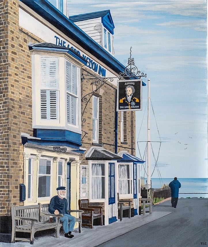 A couple of weeks ago I posted a rough ink sketch of The Lord Nelson in Southwold. This is the full sized painting 🖌️ based on that sketch. It was very satisfying painting the Nellie. I had a fair few pints of Ghost Ship to get me through🍺 Etsy.com/shop/uk/TomCri… #southwold