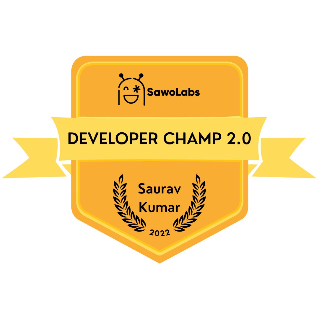 mandosavi's tweet photo. Glad to be a part of @SawoLabs as a #DeveloperChamp. ๐
Cheers๐ฅto all other selected champs and also to a different experience...
Thank you๐@sakshamgupta392 @Meghna__Das_ @sonichigo1219 and @anirudhw2... https://t.co/ZHSTTVXh1g