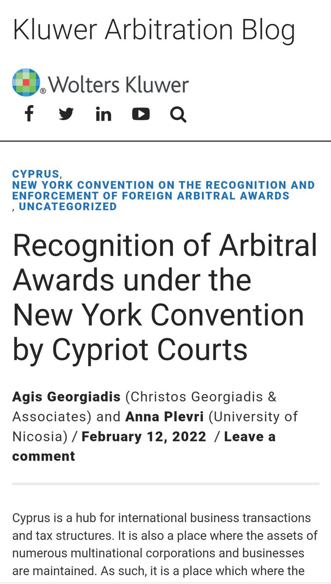 DPlevri's tweet photo. #arbitration #internationalarbitration #NUC #enforcement #kluwer #Cyprus https://t.co/MzZ6OVPLaz