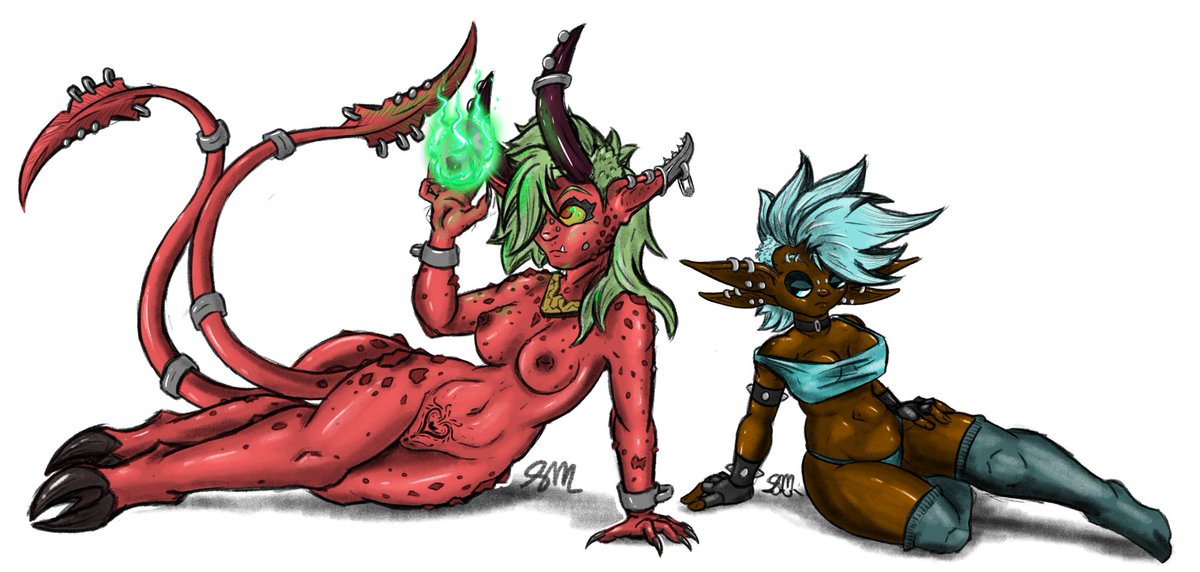 Gh0stShado's tweet photo. #nsfwart #r34artist #Explicitcontent #demongirl #monstergirl #shortstack #illustration https://t.co/3MfKMhrgY2