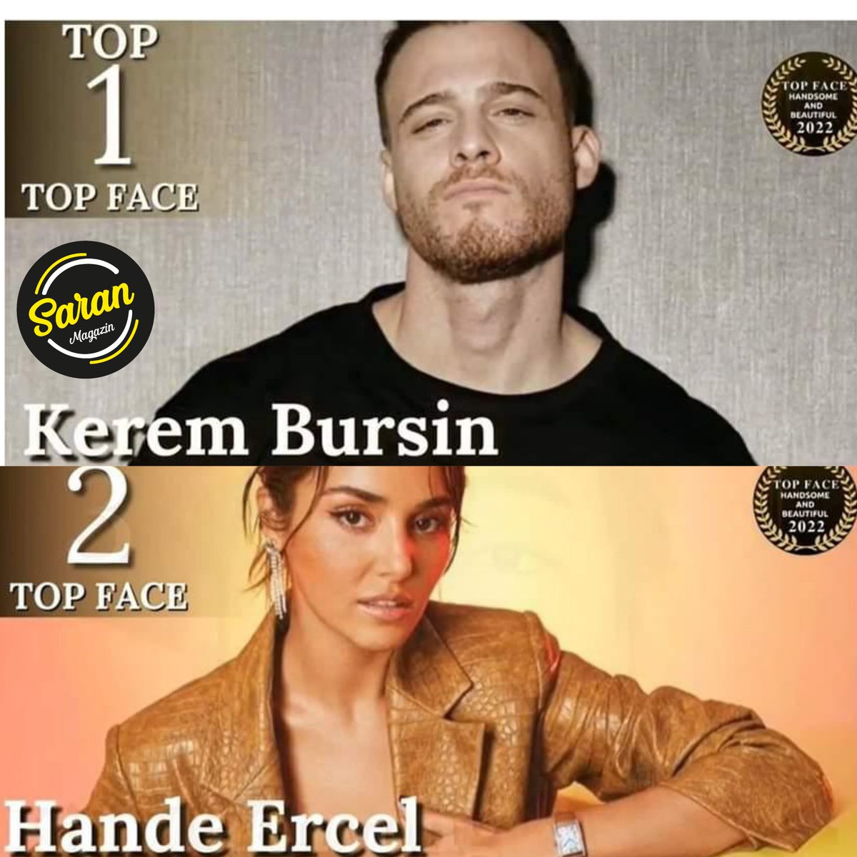Dünyaca oy atılan top face handsome de 100 kişi listesinde 1.sırada Kerem Bürsin 2.sırada Hande Erçel var 💥 Tebrikler #hanker 🤲 <a href="/handemiyy/">sekerparehande</a> <a href="/thebursin/">TheBursin</a> #handeerçel #handeercel #kerembürsin #kerembursin #sençalkapımı #saranmagazin