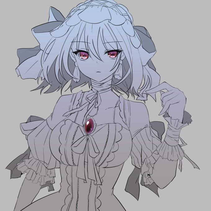 エアスケブの閉ザサレシ世界ノ冥神です～!!線画ちょっと頑張っちゃたので今度ちゃんと色塗りたいです 