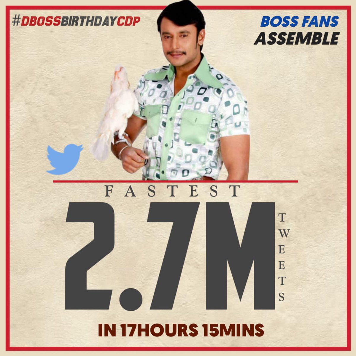 Dcompany171's tweet photo. --- 2.7Million Completed ---

🤜 #DBossBirthdayCDP 🤛

#Kranti | #DBoss | @dasadarshan https://t.co/ucVeaQrpv2