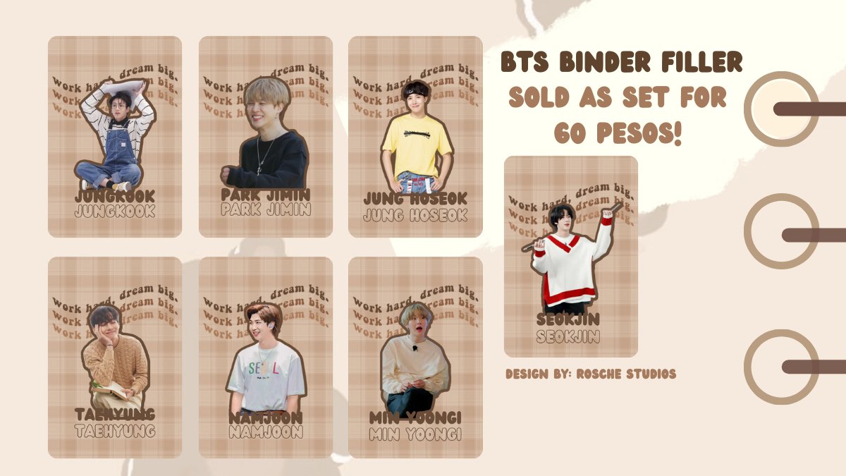 rschstudios's tweet image. #RSMerch Valentine's Day Special (Binder Ships)
🛒 BTS Binder Fillers and Covers

Size: A5 (6 holes)
Paper: 220 gsm
Finish (For BC only): Available in matte, glitter, and broken glass

🏷️Fillers: SET - 60 PESOS!
🏷️Cover: 65 TO 80 PESOS!