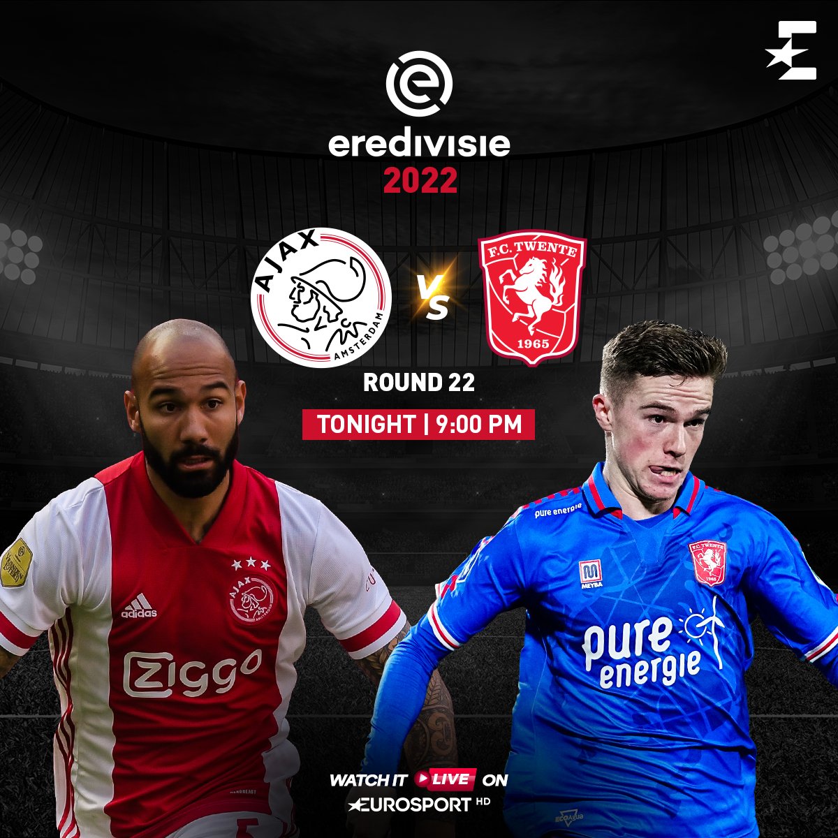 EurosportIN's tweet photo. League leaders AFC Ajax are back in action as they face FC Twente in the #Eredivisie .
Catch the action live only on 📺 Eurosport!

#Eredivisie #Football #DutchLeague #Eurosport #EurosportIndia https://t.co/ByAqA68Cql