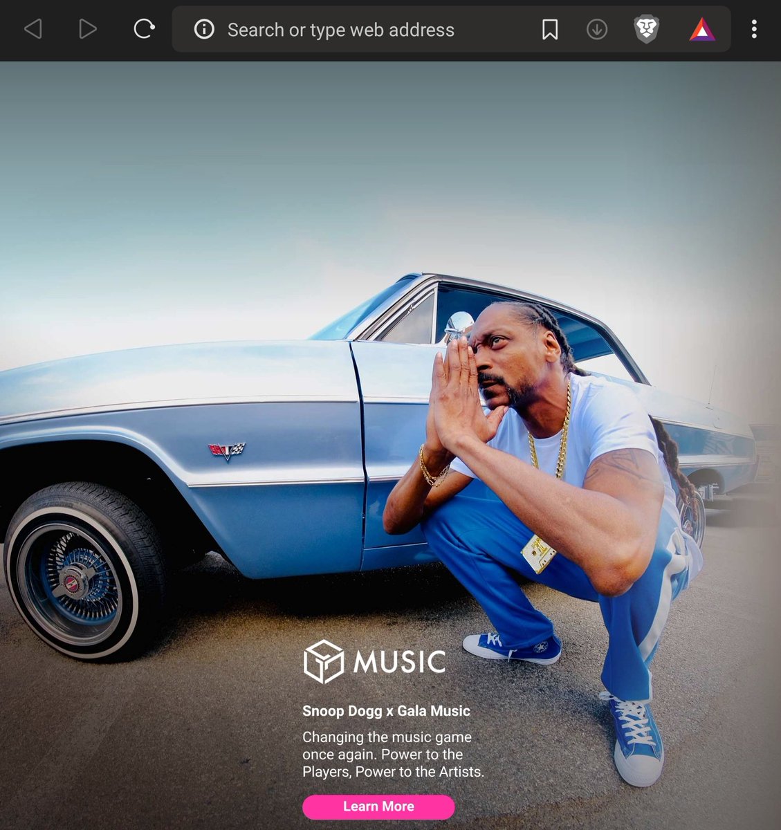 lukemulks's tweet photo. Open @Brave.

Discover @GoGalaGames Music × @SnoopDogg changing the music game.

Earn $BAT ⟁.

🔥🔥🔥  based  🔥🔥🔥 https://t.co/nFtcZ9OFKE