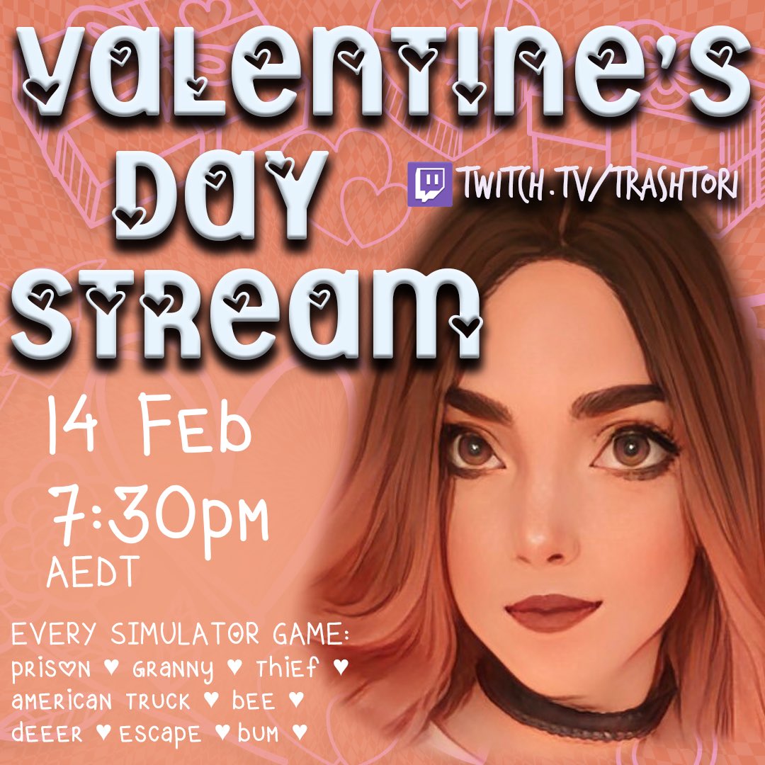 TrashTori1's tweet photo. No Valentine? No problem! Come vibe with the MOST ANTICIPATED STREAM OF THE YEAR!!!! NON STOP SIMULATOR GAMES ALL NIGHT!! 💖 Hope to see you there 💐 https://t.co/1g3iERXGOQ