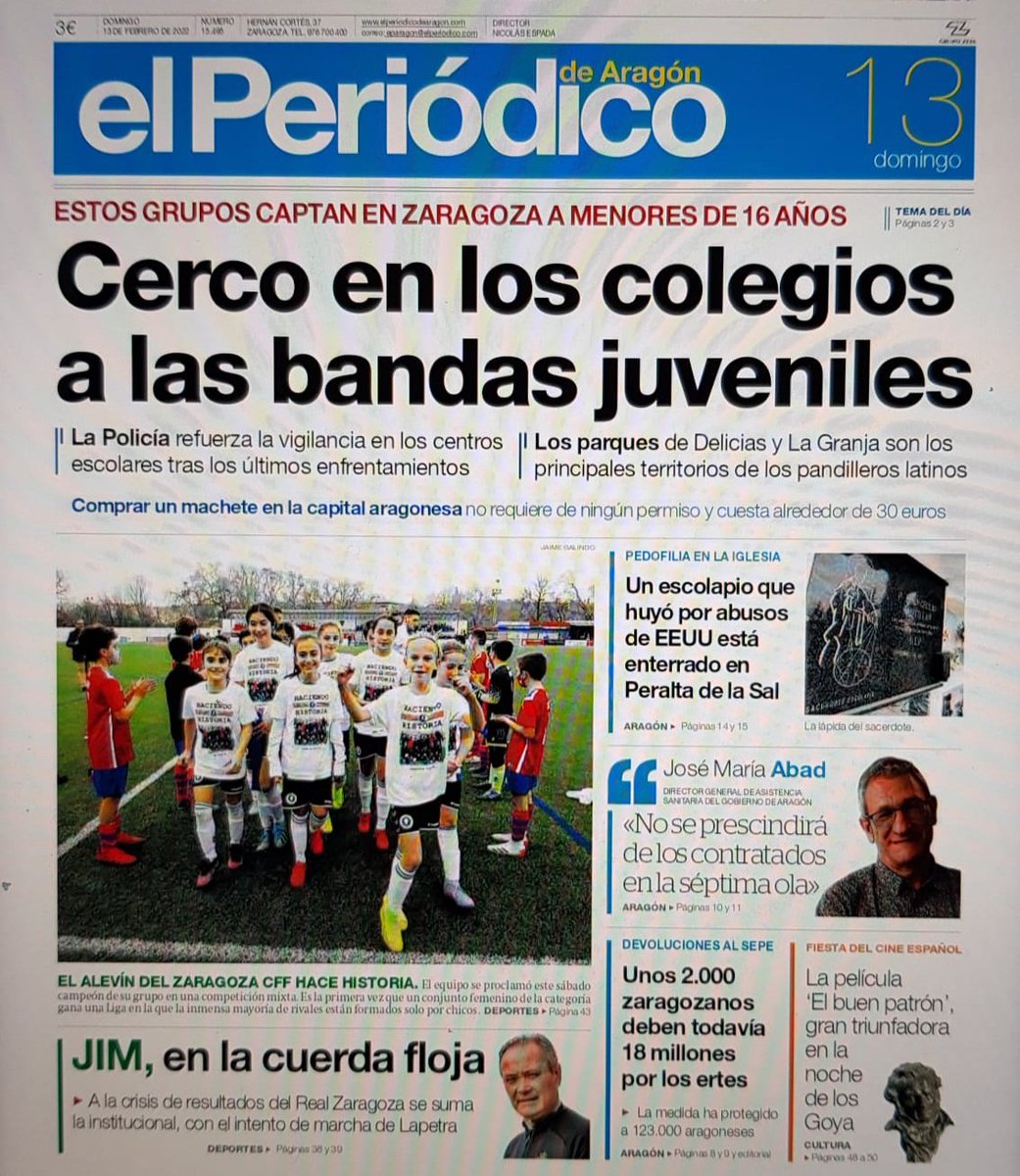 Beatriz Vidal (@beicavidal) on Twitter photo Aye, le dije a mi marido: "La portada de mañana de los periódicos debería llevar una foto gigante de las chicas del Alevín del <a href="/ZaragozaCFF/">𝗭𝗮𝗿𝗮𝗴𝗼𝘇𝗮𝗖𝗙𝗙</a>". Olé, olé y olé. Viva el fútbol femenino! <a href="/periodicoaragon/">El Periódico de Aragón</a> <a href="/ncarbo25/">NoeliaCarbo</a> Aye, le dije a mi marido: "La portada de mañana de los periódicos debería llevar una foto gigante de las chicas del Alevín del <a href="/ZaragozaCFF/">𝗭𝗮𝗿𝗮𝗴𝗼𝘇𝗮𝗖𝗙𝗙</a>". Olé, olé y olé. Viva el fútbol femenino! <a href="/periodicoaragon/">El Periódico de Aragón</a> <a href="/ncarbo25/">NoeliaCarbo</a>