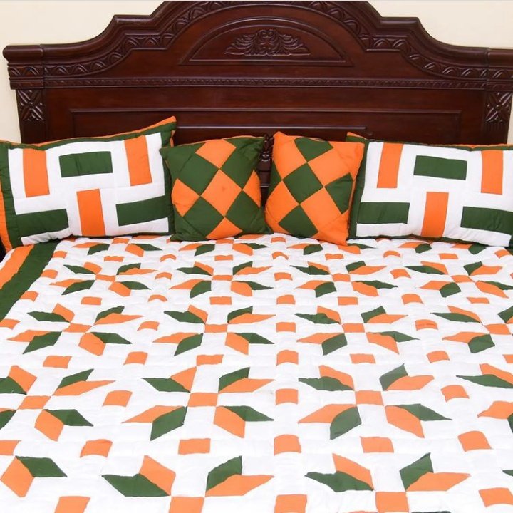 nazwork_pk's tweet image. ORANGE and GREEN PATCHWORK 5 pcs BEDDING
King size
2× quilted pillow covers
1× quilted bedsheet
2× quilted cushions
100% pure cotton
Durability and quality assurance
Inbox for further details

#bedding
#patchworkdesign